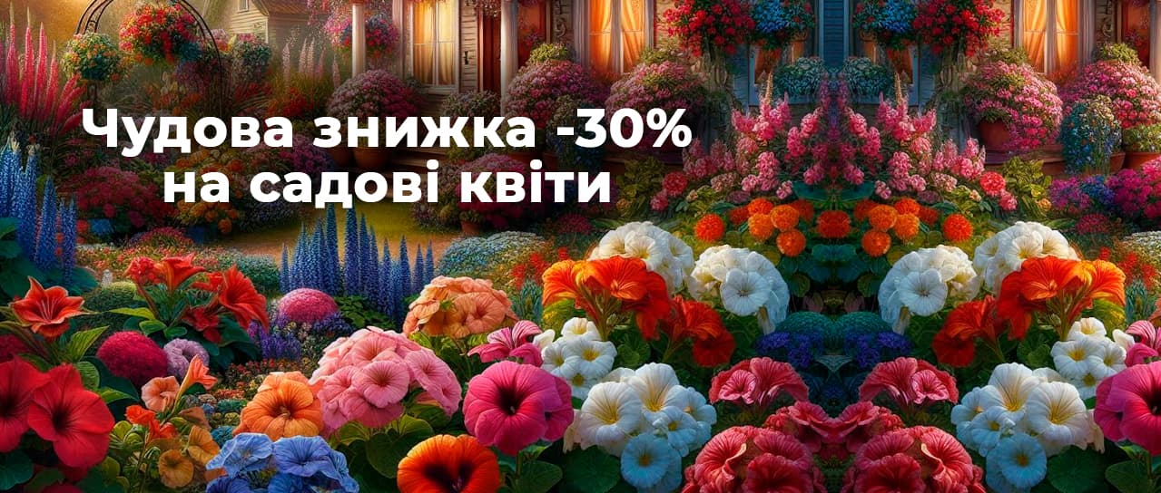 Чудова знижка -30% на садові квіти!