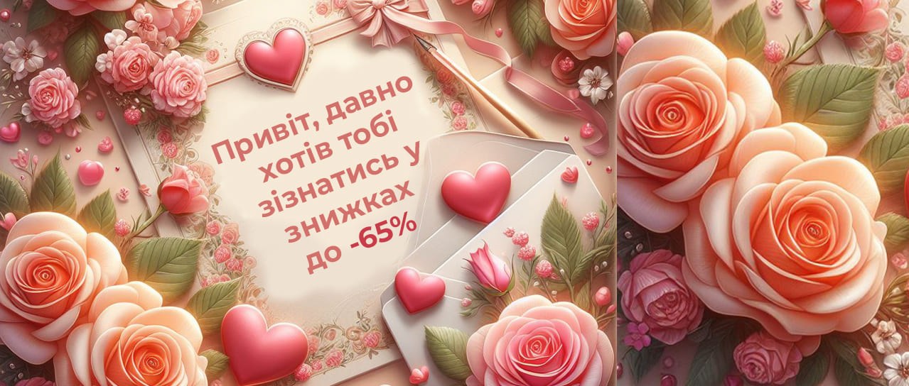 Закохані знижки до -65%!