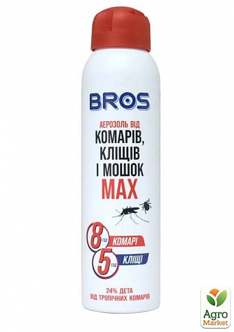 Репеллентный аэрозоль от комаров и клещей Max ТМ "BROS" 90мл