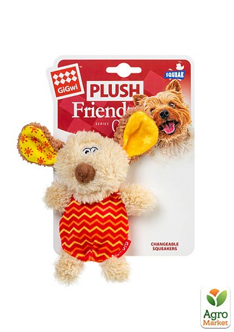 Игрушка для собак Собачка с пищалкой GiGwi Plush, текстиль, пластик, 13 см (75304) - фото 2