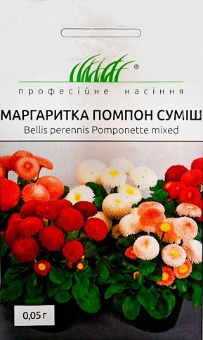 Маргаритка "Помпон" смесь окрасок ТМ "Hem Zaden" 0.05г