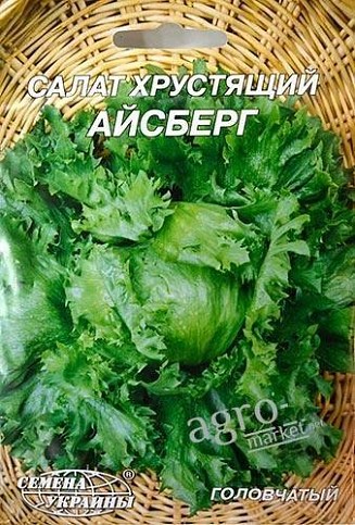Салат хрусткий "Айсберг" (Великий пакет) ТМ "Насіння України" 10г