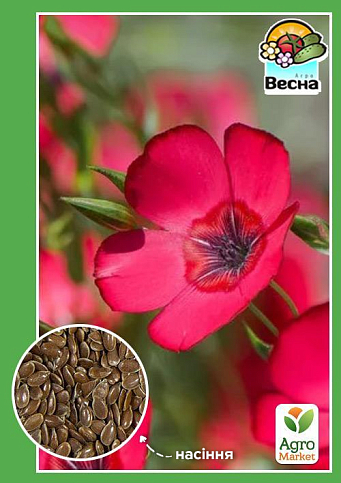 Лен крупноцветковый "Красный" ТМ "Весна" 0.5г