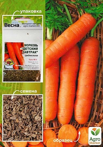 Морква "Дитячий сніданок" (Зипер) ТМ "Весна" 5г
