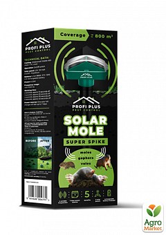 Відлякувач кротів і гризунів на сонячній батареї «SOLAR MOLE» super spike 800 м 2
