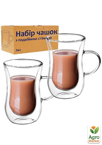 Набір чашок 2шт із подвійною стінкою 100мл (202-20)