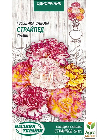 Гвоздика садовая "Страйпед смесь" ТМ "Семена Украины" 0.1г
