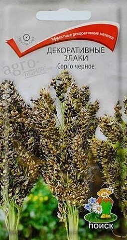 Декоративные злаки "Сорго черное" ТМ "Поиск" 1г