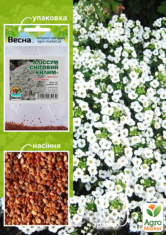 Алиссум Снежный ковер(Зипер) ТМ "Весна" 0,5г