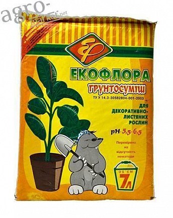 Грунтосмесь "Для декоративно-лиственных растений" ТМ "Экофлора" 7л