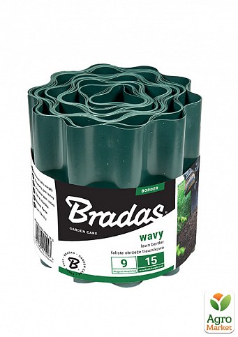 Бордюр волнистый, 9м*20см, зеленый, ТМ Bradas OBFG 0920