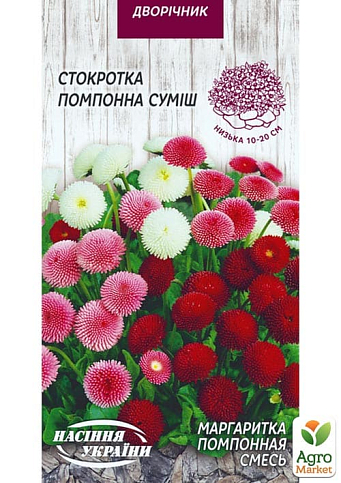 Маргаритка "помпонами суміш" ТМ "Насіння України" 0.05г