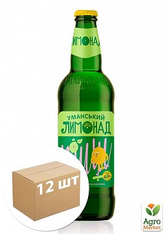 Безалкогольний сильногазований напій "Мохіто" ТМ "Уманський Лимонад" (скло) 0.5 л упаковка 12шт1