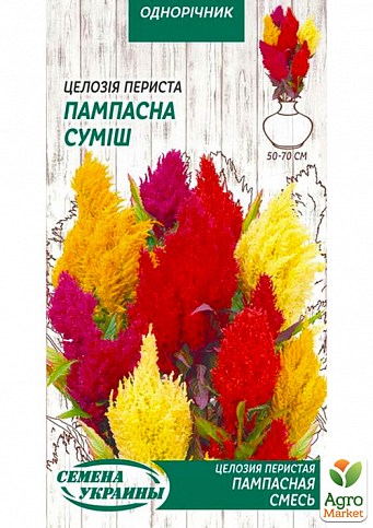 Целозия перистая "Пампасная" смесь ТМ "Семена Украины" 0.1г