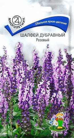 Шалфей Дубравный "Розовый" ТМ "ПОИСК" 0.1г