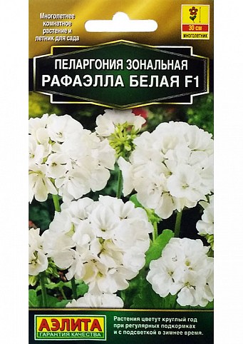 Пеларгонія "Рафаелла" біла ТМ "Аеліта" 5шт NEW