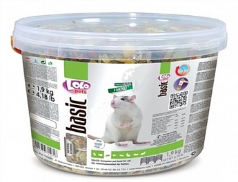 Корм сухой ЛолоПетс Полнорационный корм для декоративных крыс ведро 1.9 кг (7156160)