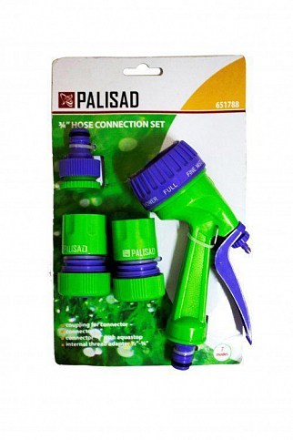 Набор для полива (пистолет 7-и режимный, адаптер, 2 соединителя) ТМ "Palisad" 651788