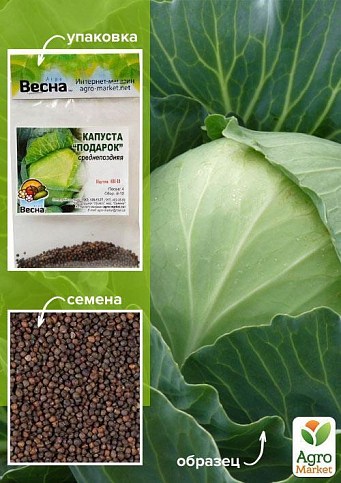 Капуста "Подарок" (Зипер) ТМ "Весна" 3г