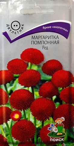 Маргаритка Помпонная "Ред" ТМ "Поиск" 0.05г