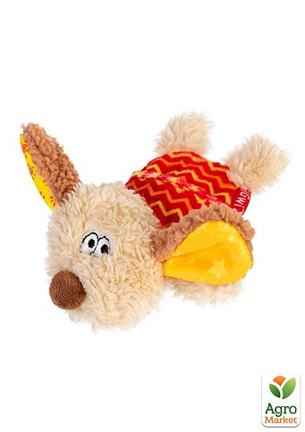 Игрушка для собак Собачка с пищалкой GiGwi Plush, текстиль, пластик, 13 см (75304)