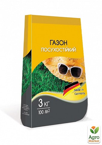 Газонная травосмесь на 100м² "Засухоустойчивая" ТМ "Семейный сад" 3кг