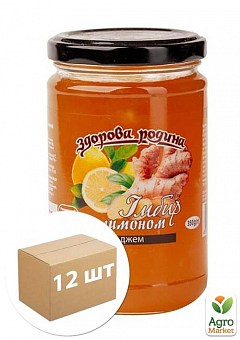 Джем імбир з лимоном (скло) ТМ "Здорова сім'я" 350г упаковка 12 шт1
