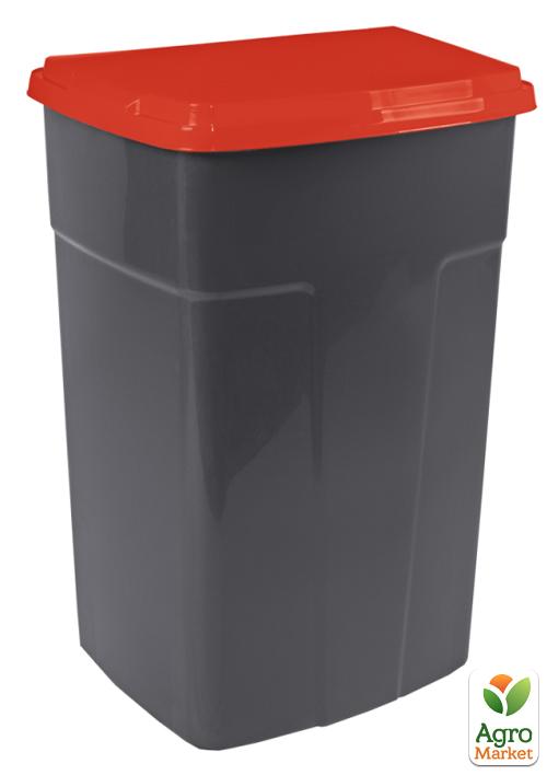 Бак мусорный 90л темно-серый красный (4098)
