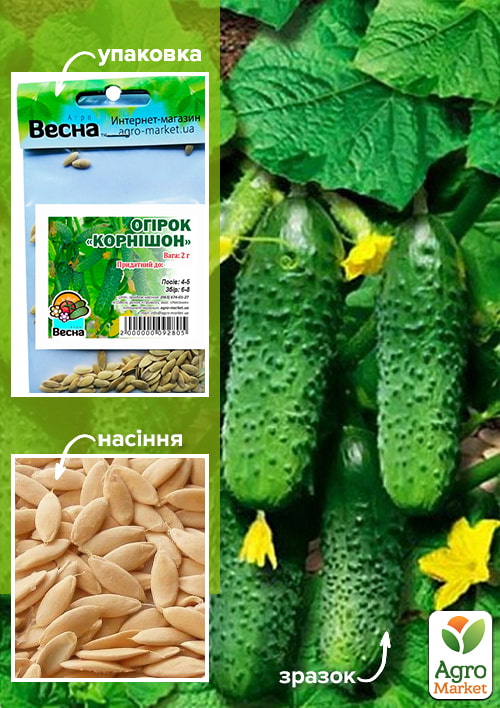 

Огірок Корнішон (Зипер) ТМ Весна 2г