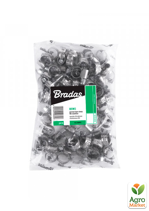 

Хомут черв`ячний нержавіючий BRADAS 25-40мм, Bradas BSW2 25-40/9L