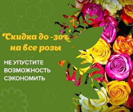 Акция! Прекрасные розы со скидкой до -30% Акция! Прекрасные розы со скидкой до -30%