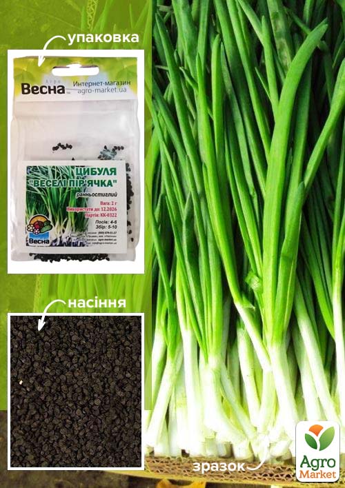 

Лук на зелень Веселые перышки (Зипер) ТМ Весна 2г