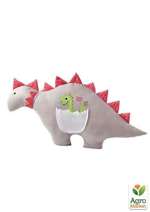 Подушка-игрушка  Динозавр ТM PAPAELLA 43х95 см горошек красный/серый