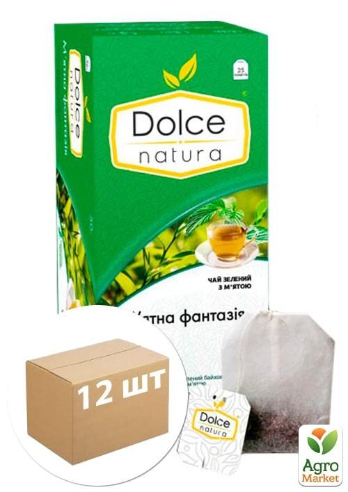 Чай М'ятна фантазія (зелений дрібний з м'ятою) ТМ "Dolce Natura" 25 пакетиків по 2г упаковка 12шт