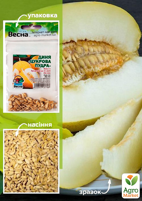 

Диня Цукрова пудра (Зипер) ТМ Весна 3г