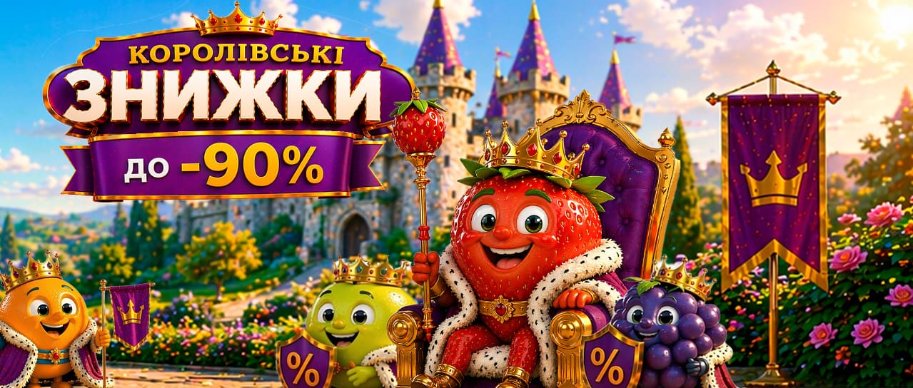 Королівські знижки до -90%