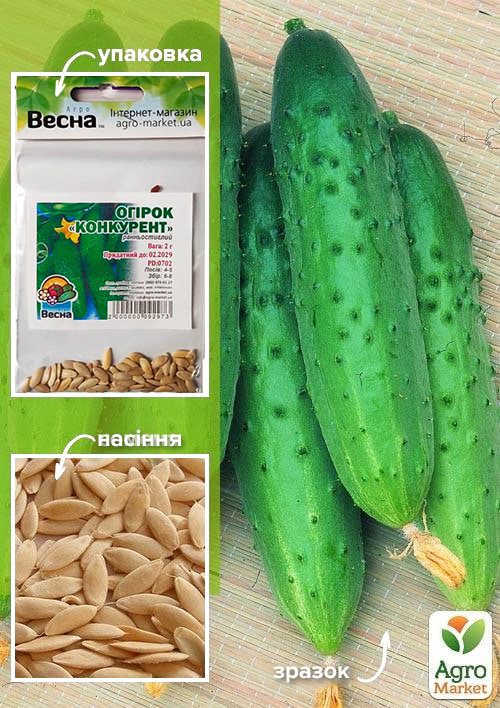 

Огірок Конкурент (Зипер) ТМ Весна 2г