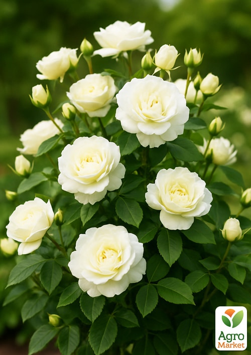 

Роза мелкоцветковая (спрей) Снежный поцелуй (саженец класса АА+) высший сорт