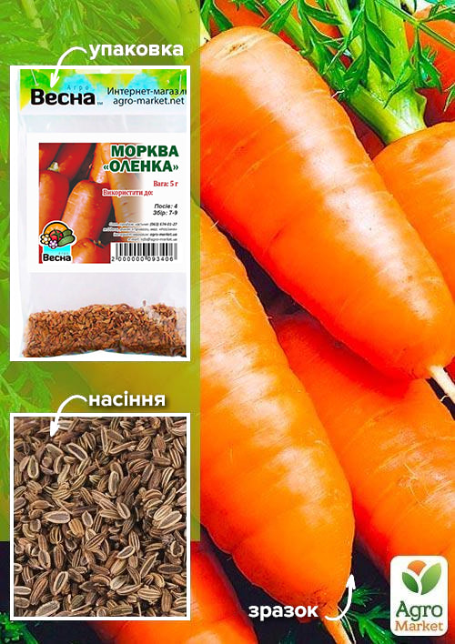 

Морква Оленка (Зипер) ТМ Весна 5г