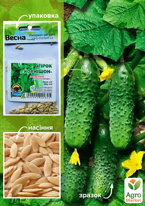 

Огірок Корнішон (Зипер) ТМ Весна 2г