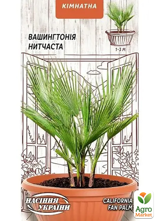 

Пальма Вашингтонія ТМ Насіння України 5шт