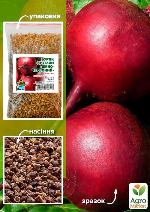 

Буряк Круглий темно-червоний ТМ Весна 100г