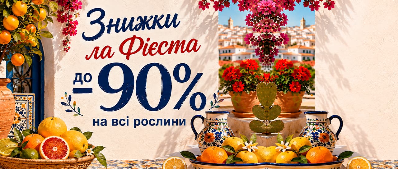 Знижки ла Фієста! До -90% на всі рослини.