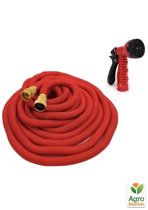 

Шланг для полива растягивающий Magic Garden Hose красный 5-17 м с пистолетом