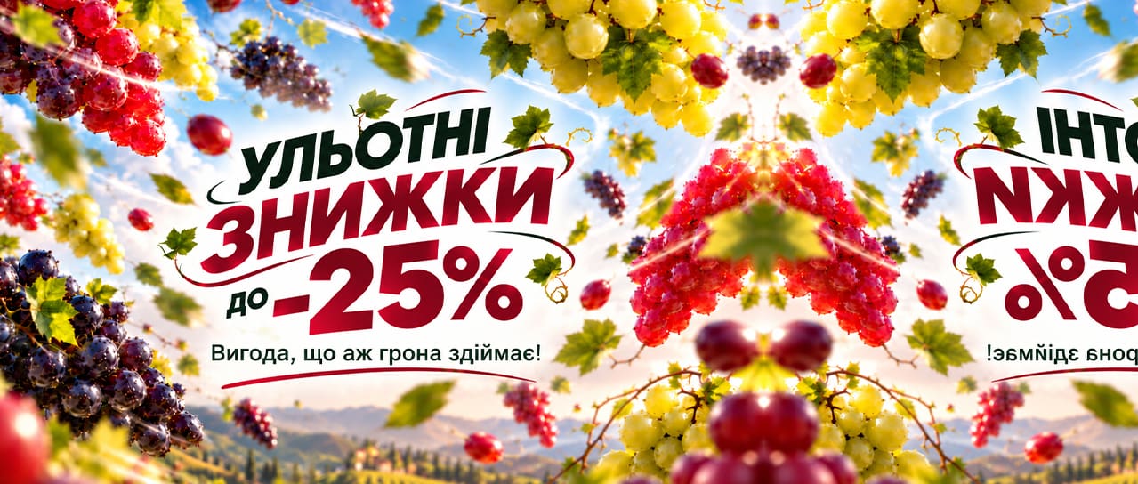 Ульотні знижки до -25% на саджанці винограду