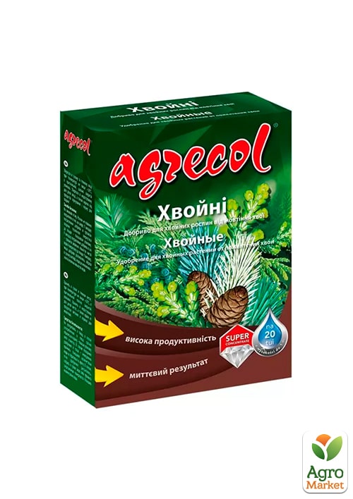 

Добриво для хвойних від пожовтіння (кристалічне) (MgO)16 - (K2O)6 ТМ Agrecol 200г