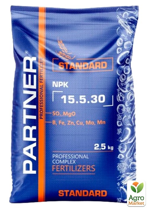 

Комплексное Удобрение NPK STANDARD 15.5.30+S+MG+МЕ ТМ Partner 2.5 кг