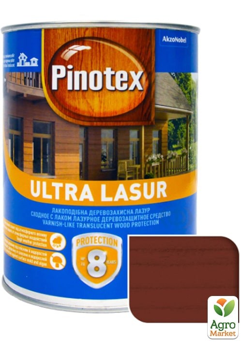 

Лазурь Pinotex Ultra Lasur Красное дерево 1 л