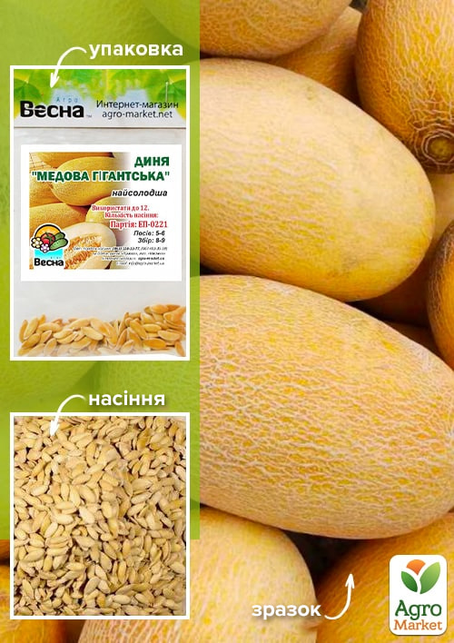

Дыня Медовая гигантская (Зипер) ТМ Весна 3г