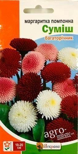 Маргаритка помпонная "Смесь" ТМ "Яскрава" 0.1г